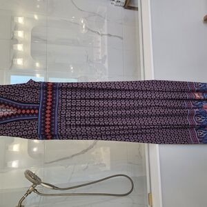 Elegant Maxi Dress in Navy and Red